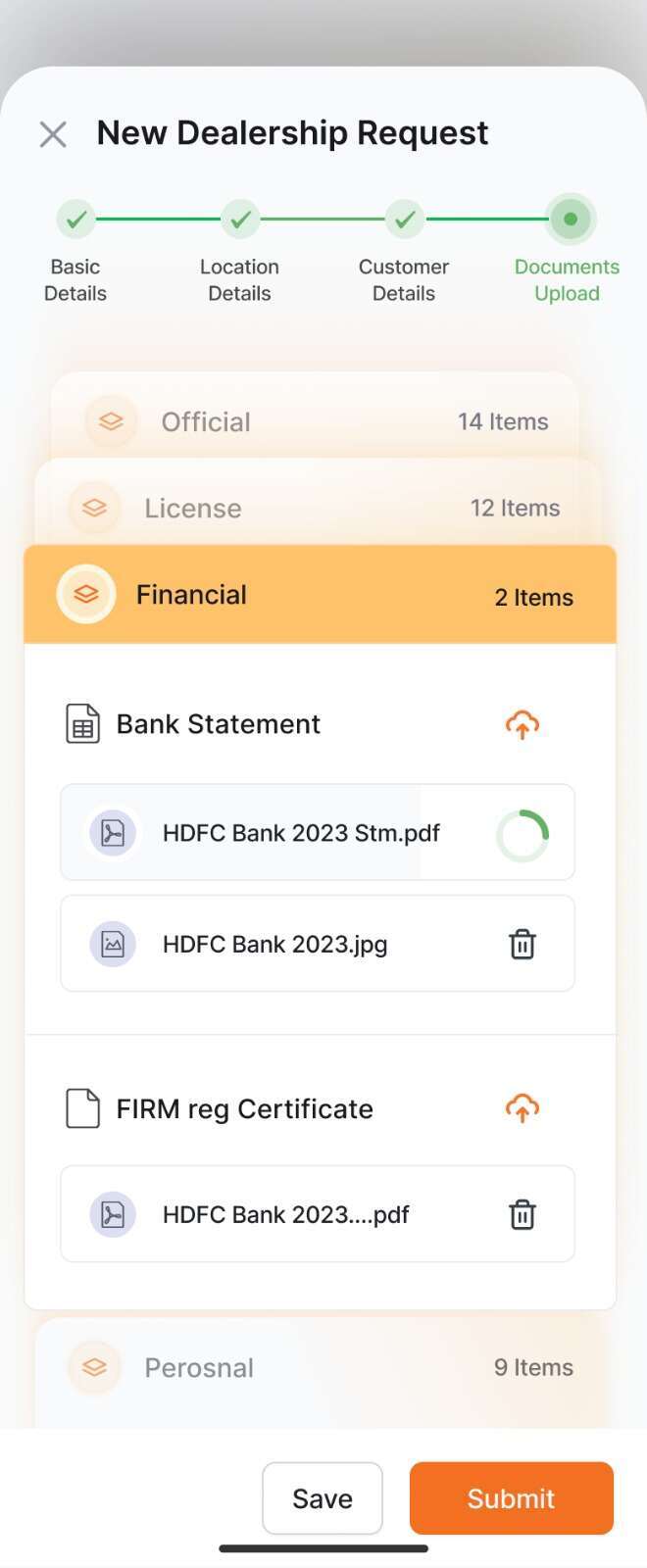 Compliance documents collected and verified from the field